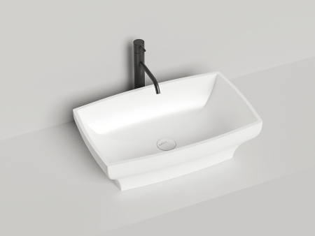 Раковина из искусственного камня S-Sense Salini Gloria 1102104G 60х40 накладная цвет белый без отверстий под смеситель